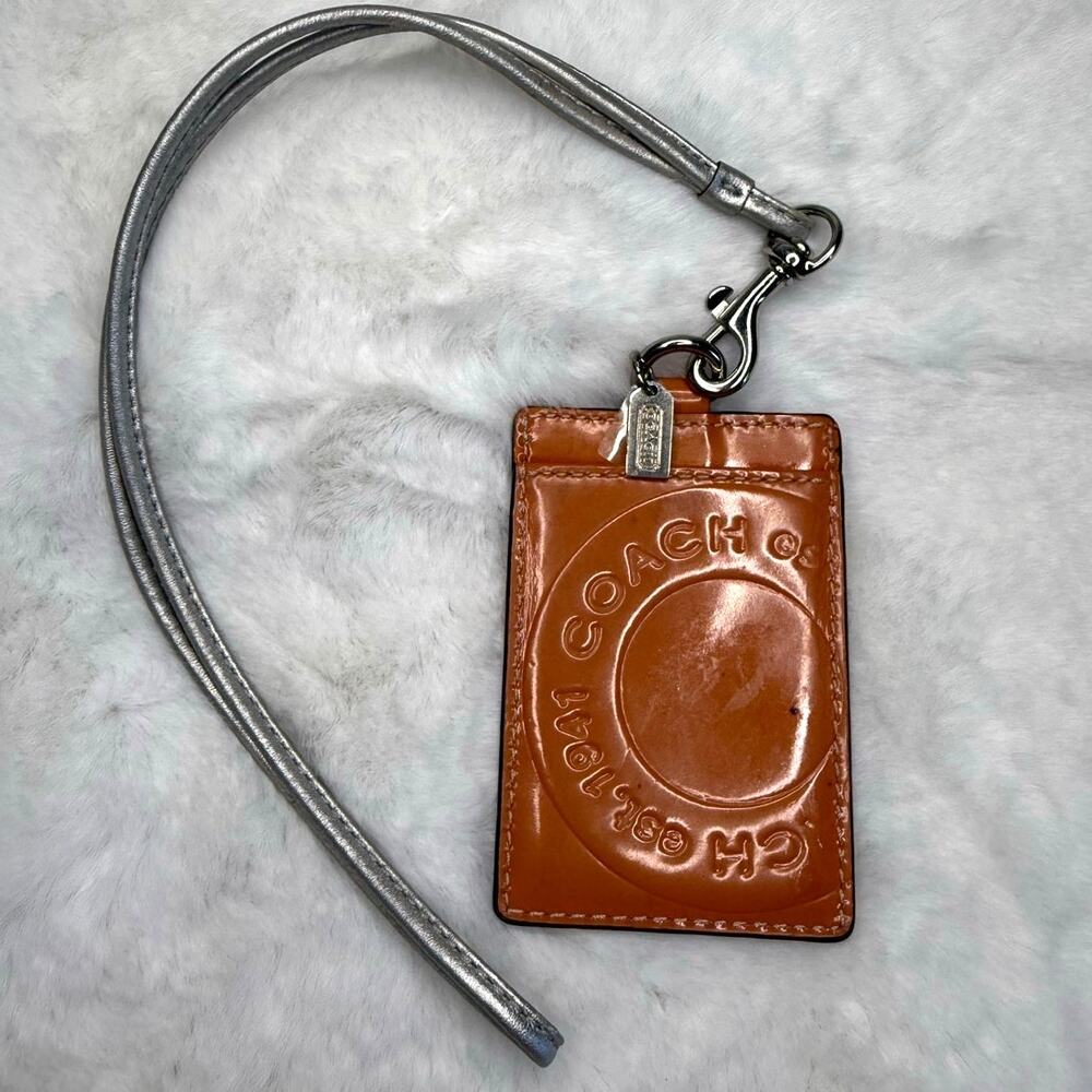 Coach Orange Silver Lanyard